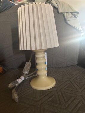 Room Essentials Cream Ceramic Table Lamp with Pleated White Shade
